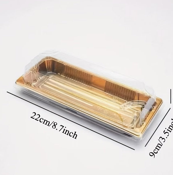 Charola Dorada Rectangular con Tapa