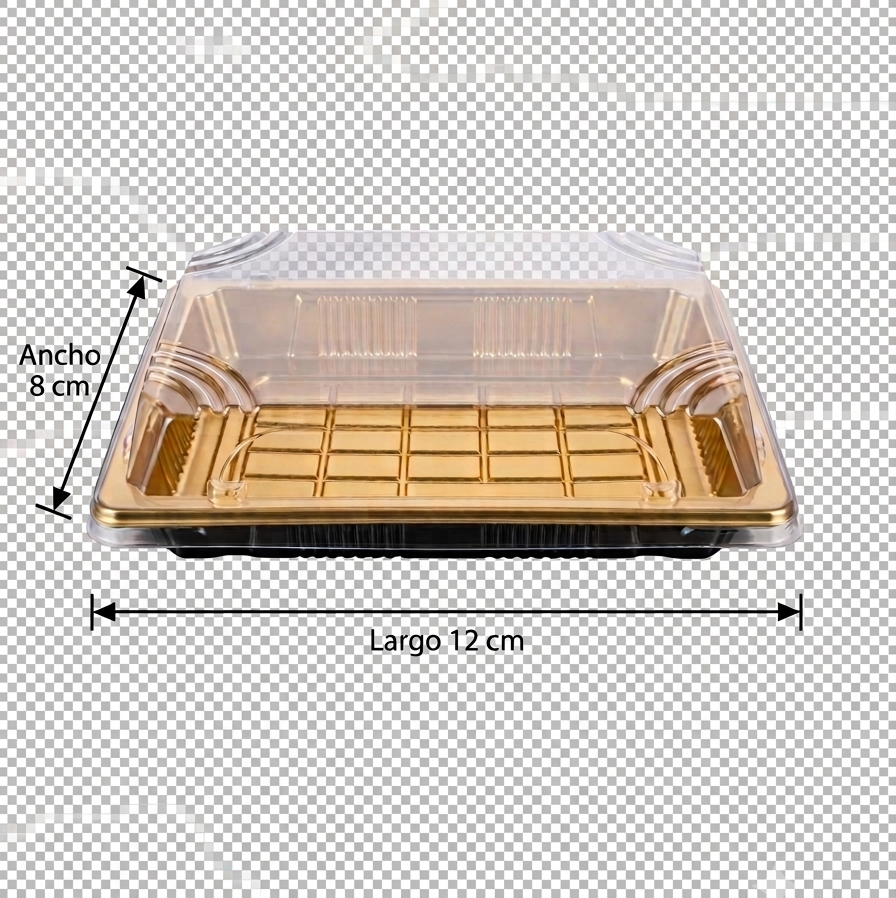 Charola Dorada Rectangular con Tapa